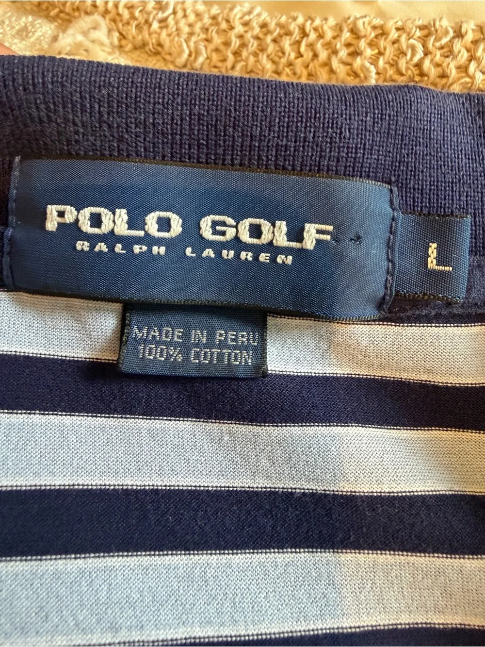 Ralph Lauren Polo Golf Navy & Light Blue Striped Short-Sleeve Polo